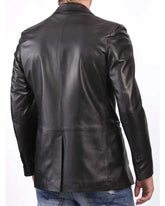 Men Genuine Leather Blazer Sport Coat 04
